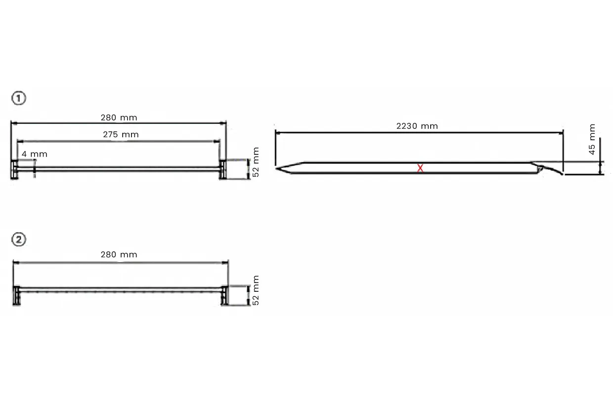 Set open oprijplaten aluminium 680kg 2230 x 280mm inklapbaar bruikbare breedte 275mm MW Tools